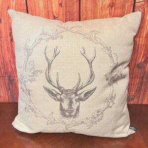 Deer Head Decorative Throw Pillow By Splashworks  elegant accent rustic style
